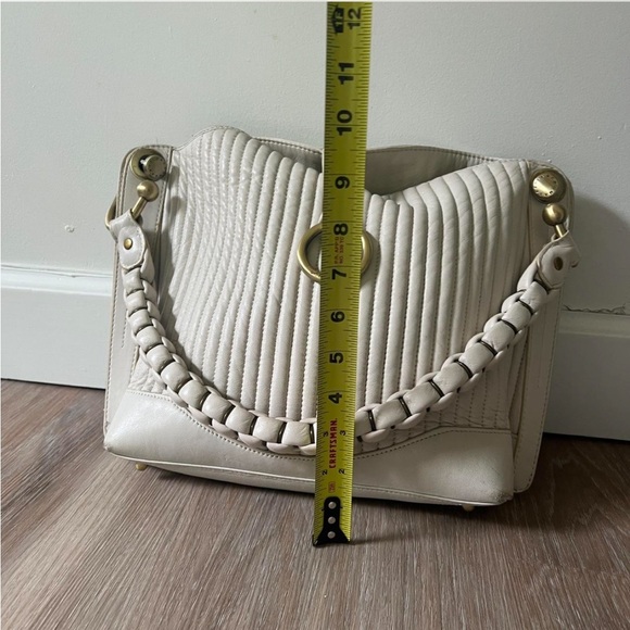 BCBGMAXAZRIA Cream and brushed gold handbag purse shoulder bag - Picture 8 of 8